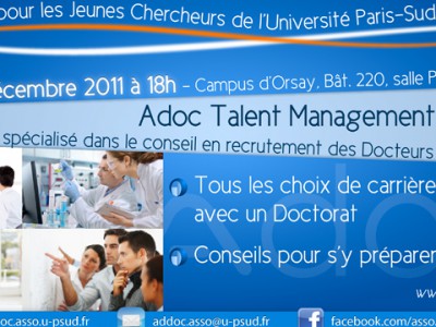 poster conférence ADOC Talent Management, campus Orsay Université Paris-Sud