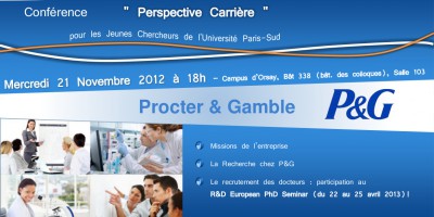 Affiche de la conférence perspective de Procter et Gamble le 21 novembre 2012